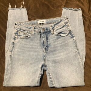 Pistola Light Blue Women's Jeans, size 28p, frayed hem, cute and comfy